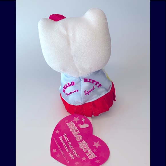 💝Hello Kitty "Rah! Rah! Rah!" 1999 Cheerleader Bean Bag Plush NWT - Picture 2 of 6